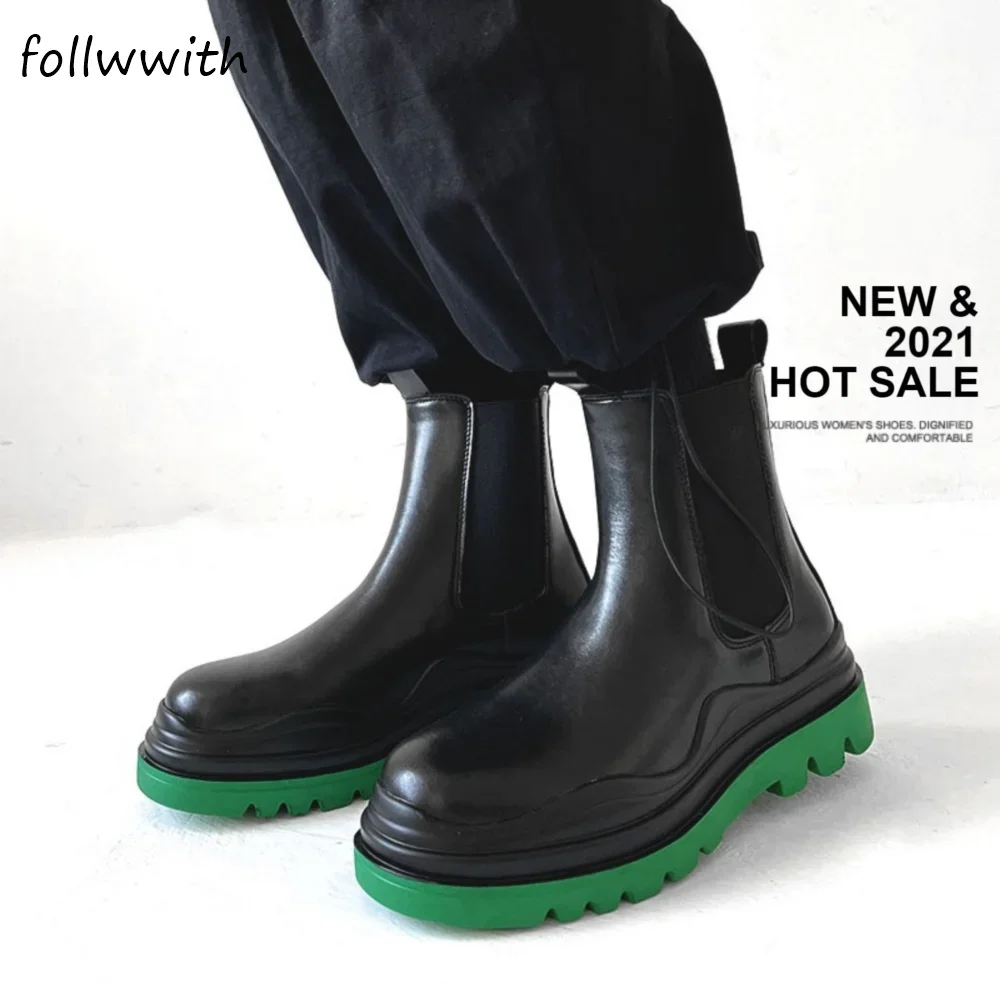 Men Fashion Kids - Sepatu Chelsea Kulit Hitam Pria/Wanita Ujung