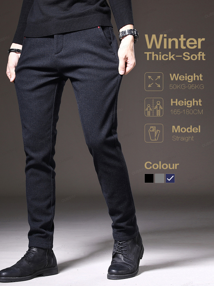 Men'S Fashion Korea - Pakaian bermerek celana kasual pria musim