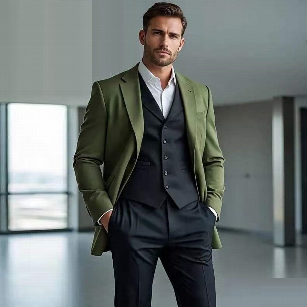 Jacket Mens Fashion - Setelan Jas Pria Formal Warna Hijau