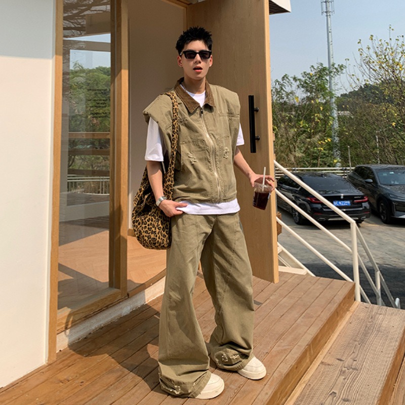 Men'S Fashion Pants - Jaket Denim Retro Merek Fashion Amerika