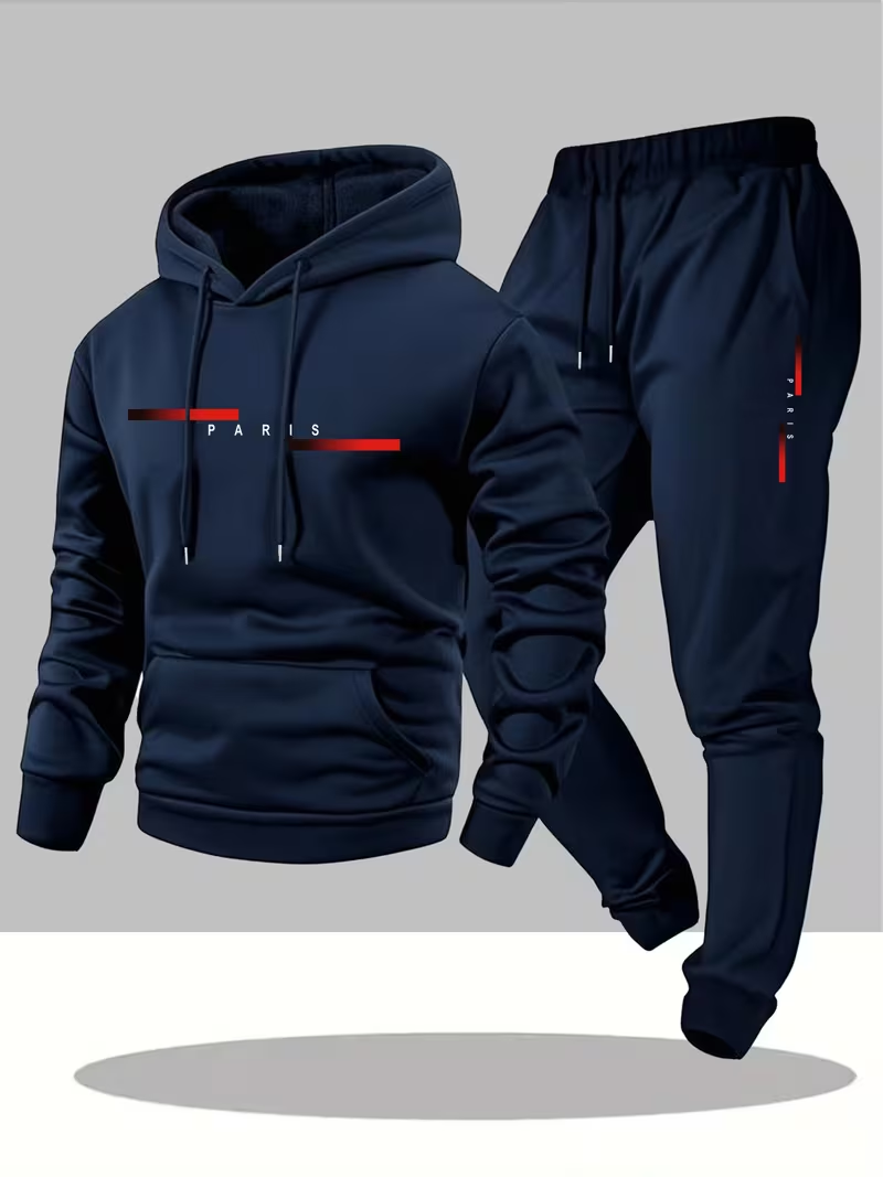 Men'S Fashion Hoodie - Set Hoodie dan Celana Thermal Pria
