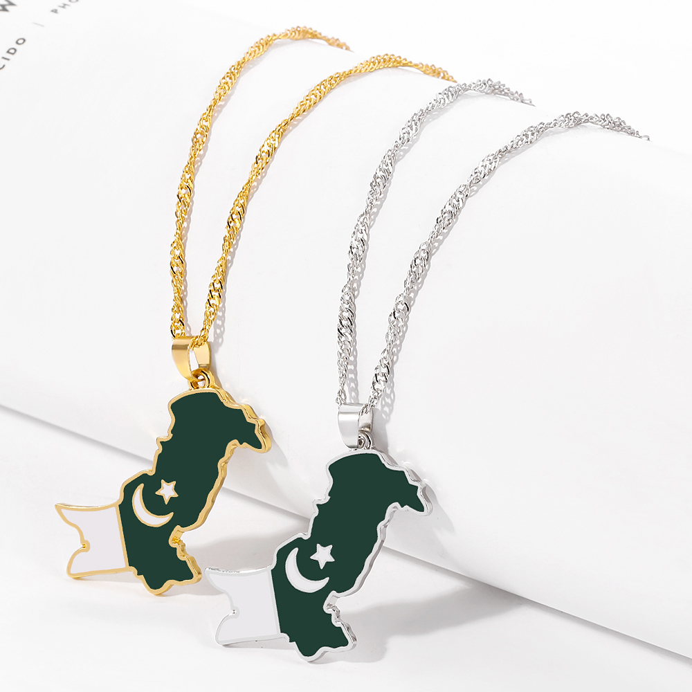 Men'S Fashion Model - Liontin Peta Pakistan yang Kreatif, Kalung
