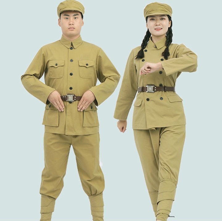 1950S Fashion Men'S - Para sukarelawan PLA mengenakan seragam pada