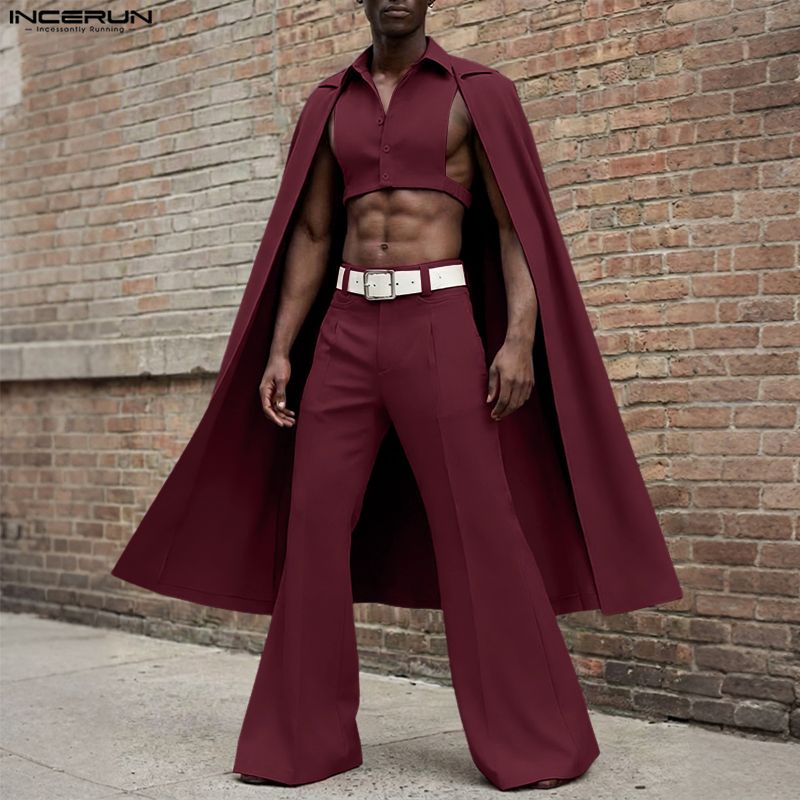 INCERUN Set Pria Warna Solid K - Men'S Fashion Pants ulasan dan harga