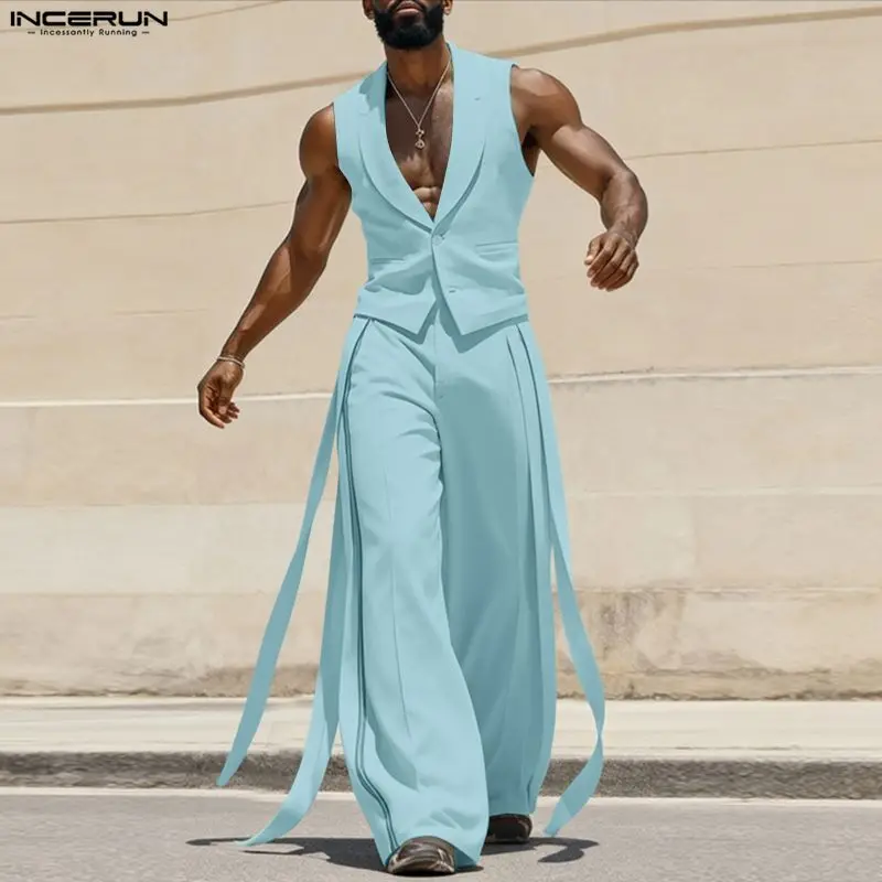 INCERUN Set Pria Warna Solid K - Men'S Fashion Pants ulasan dan harga