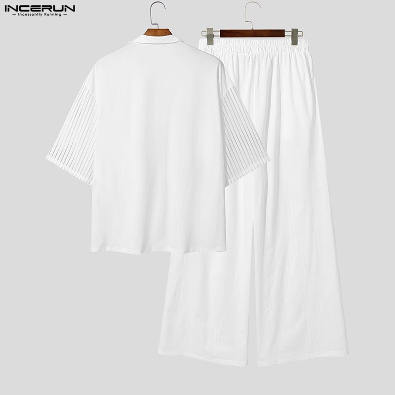 INCERUN Set Pria Celana Kemeja - Men'S Fashion Pants ulasan dan harga