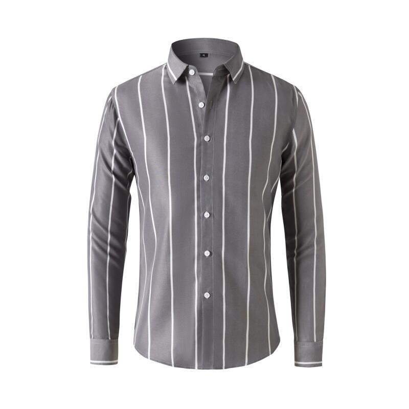 Kemeja Pria Bergaris Lengan Pa - Mens Fashion Dress ulasan dan harga
