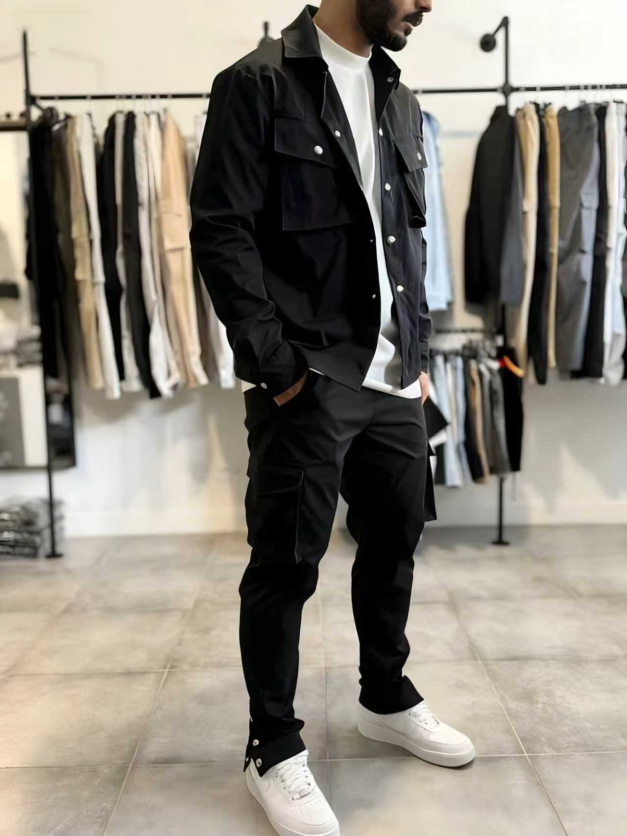 Pakaian Kerja Warna Solid Pria - Jacket Mens Fashion ulasan dan harga