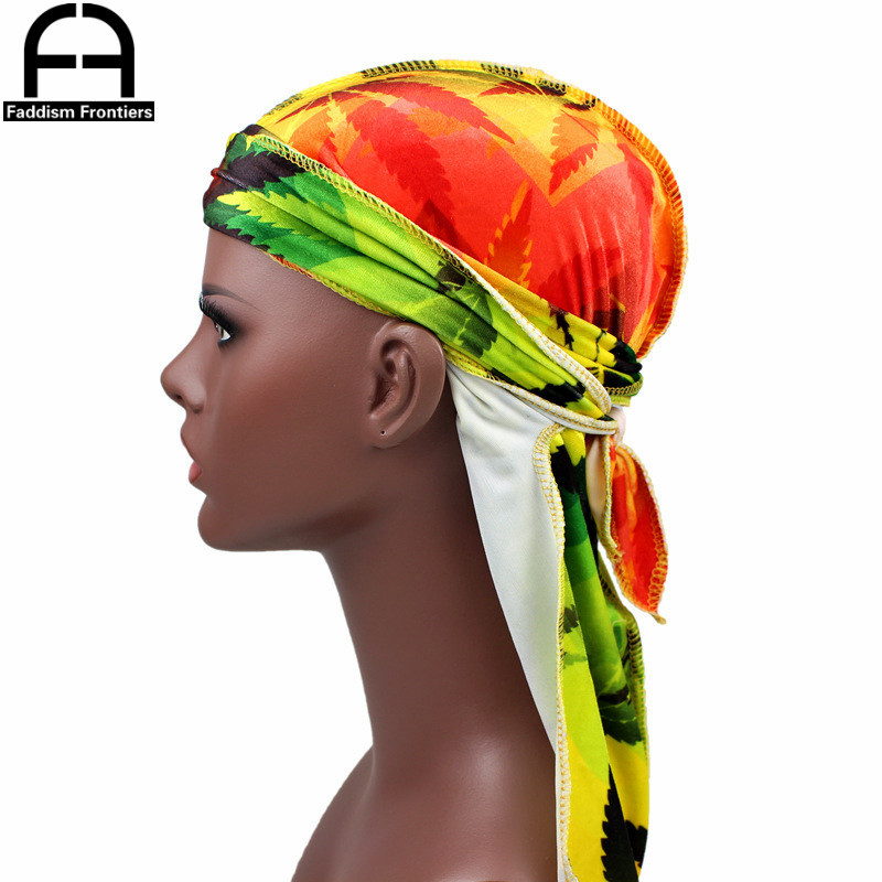 Bandana Kain Beludru Cetak Dau - Men'S Fashion With Hat ulasan dan harga