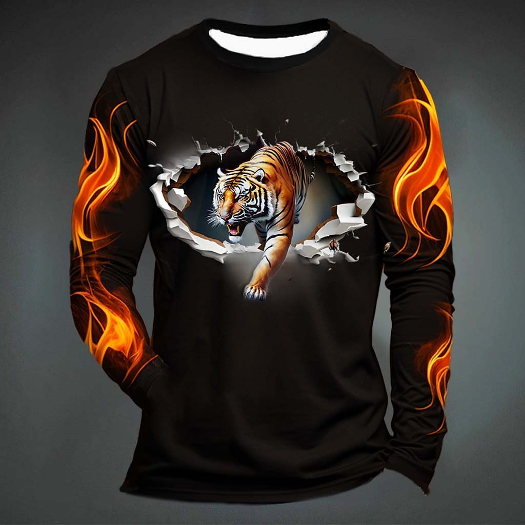 Kaos Oblong Pria Motif Harimau - Men'S Fashion Essentials ulasan dan harga