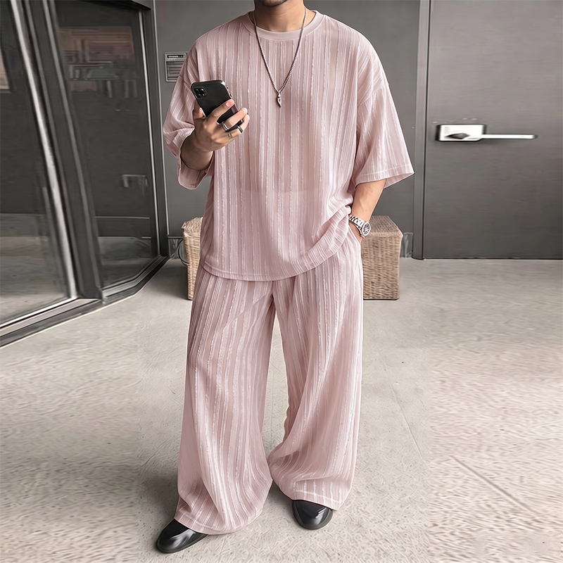 INCERUN Setelan Pria Bergaris  - Men'S Fashion Essentials ulasan dan harga