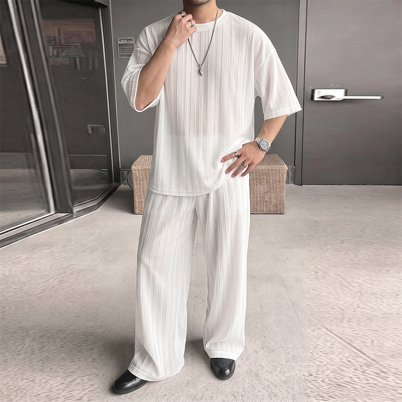 INCERUN Setelan Pria Bergaris  - Men'S Fashion Essentials ulasan dan harga