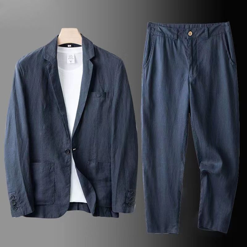 Setelan Linen Pria Musim Semi  - Jacket Mens Fashion ulasan dan harga