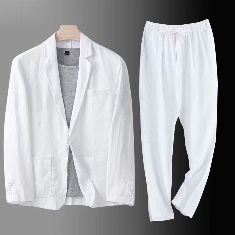 Setelan Linen Pria Musim Semi  - Jacket Mens Fashion ulasan dan harga